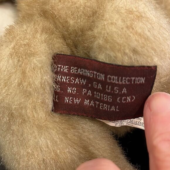 The Bearington Collection Bear Holding Unicorn Holiday Winter Snow 12" Toy - Picture 7 of 9